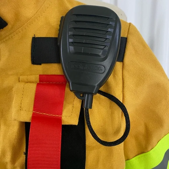Kids Firefighter Costume with Helmet - Yellow and Black - Picture 2 of 3